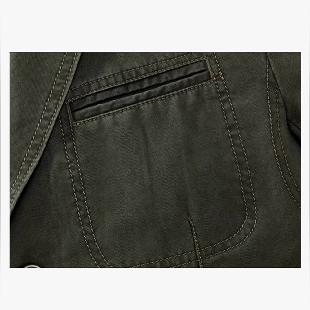 BNWT! CHOUYATOU, Men's Casual 3 Button Stripe Lined Cotton Twill Suit Jacket, π»π€ - Picture 6 of 10